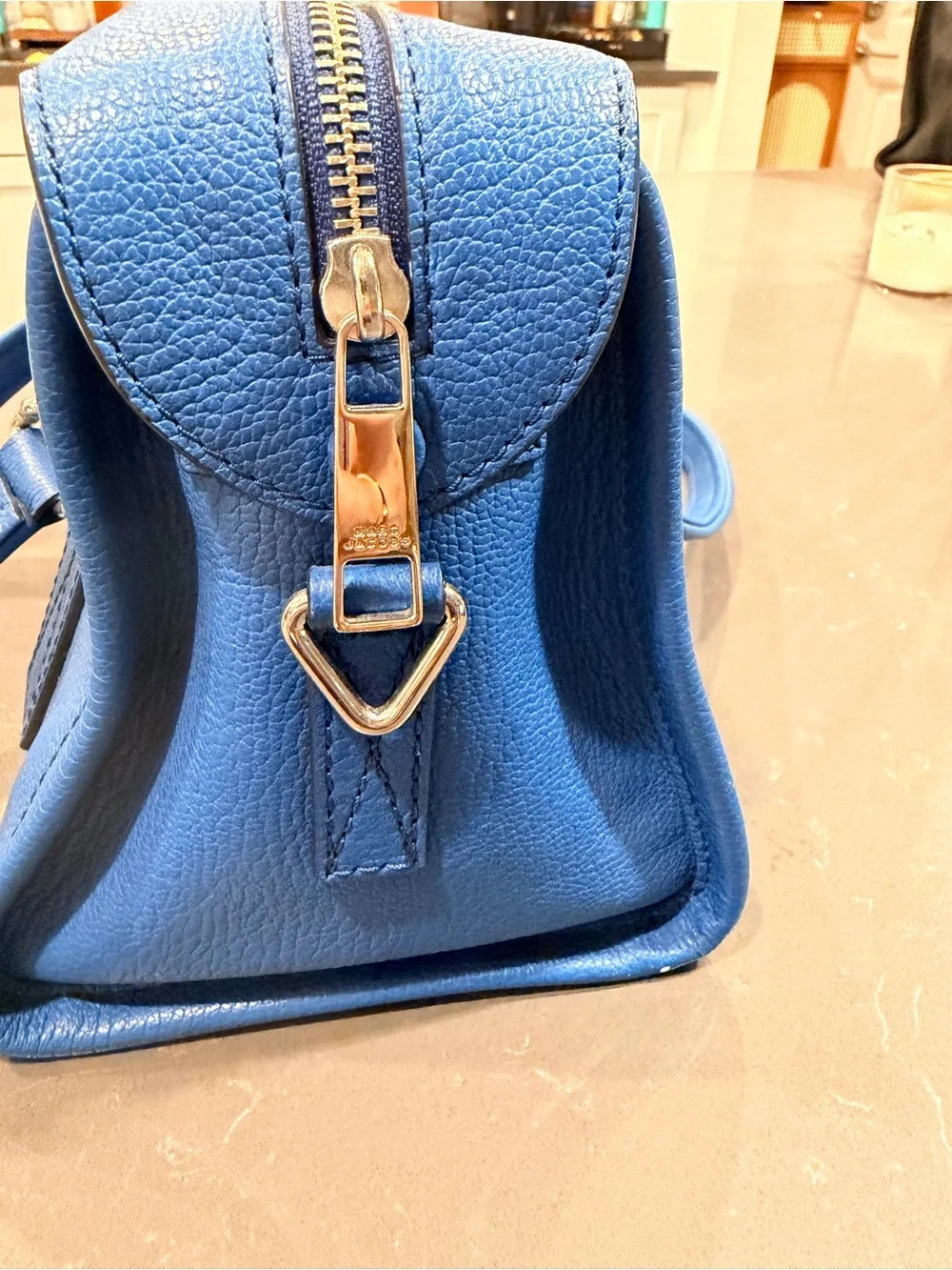 Marc Jacobs Electric Blue Pebbled Leather Satchel - Picture 3 of 9